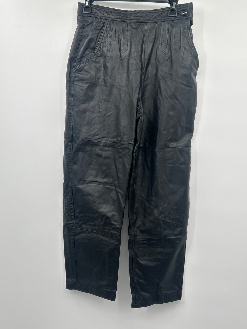 Design Assets Women’s Straight Leg Genuine Leather Pants Size 8 Rock Roll Retro